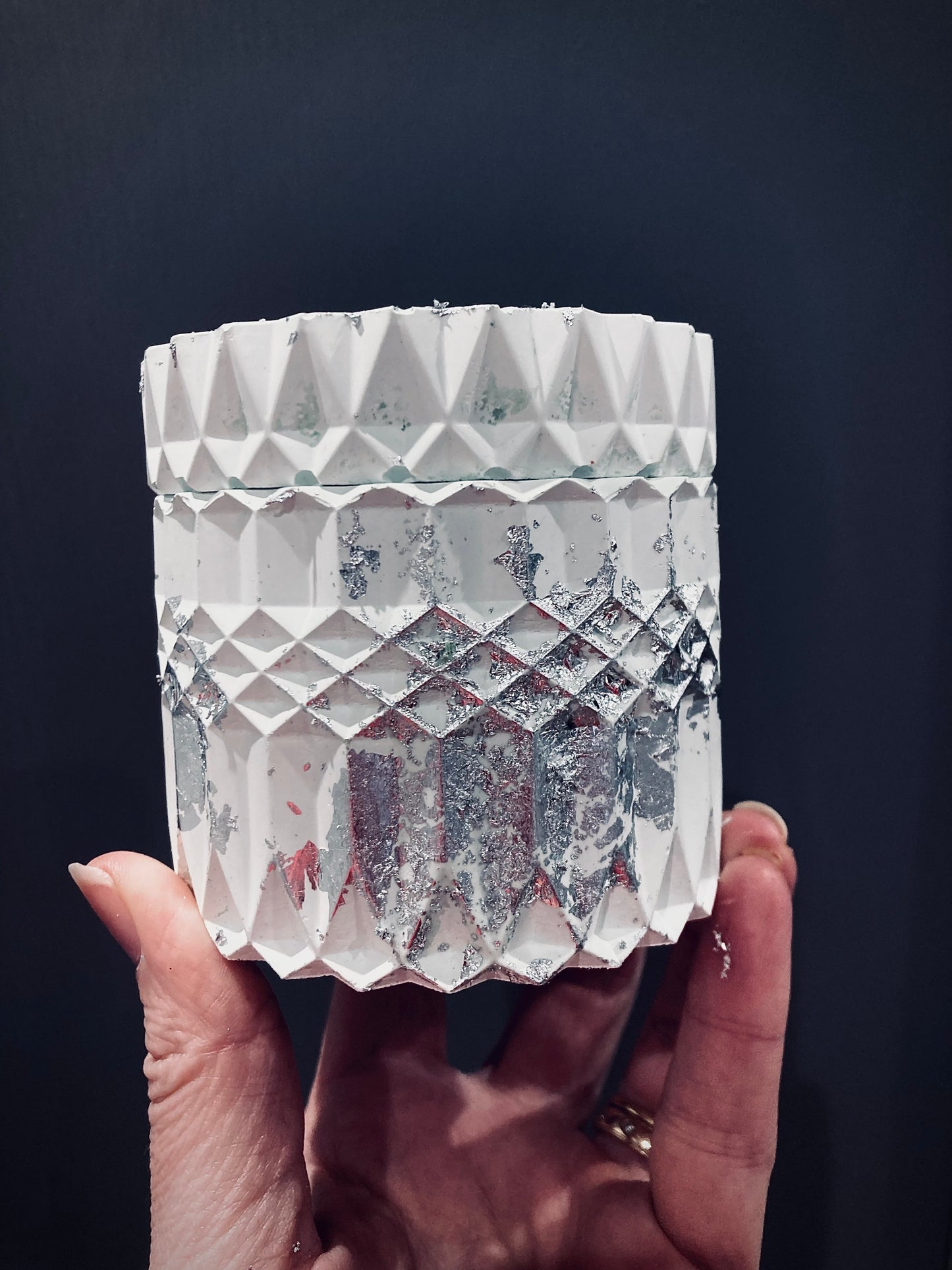 Geometric stone vessel x 4