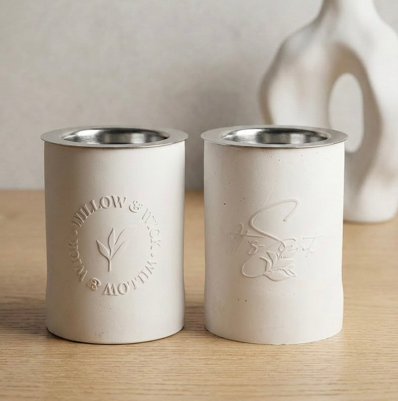 Branded stone cast burner
